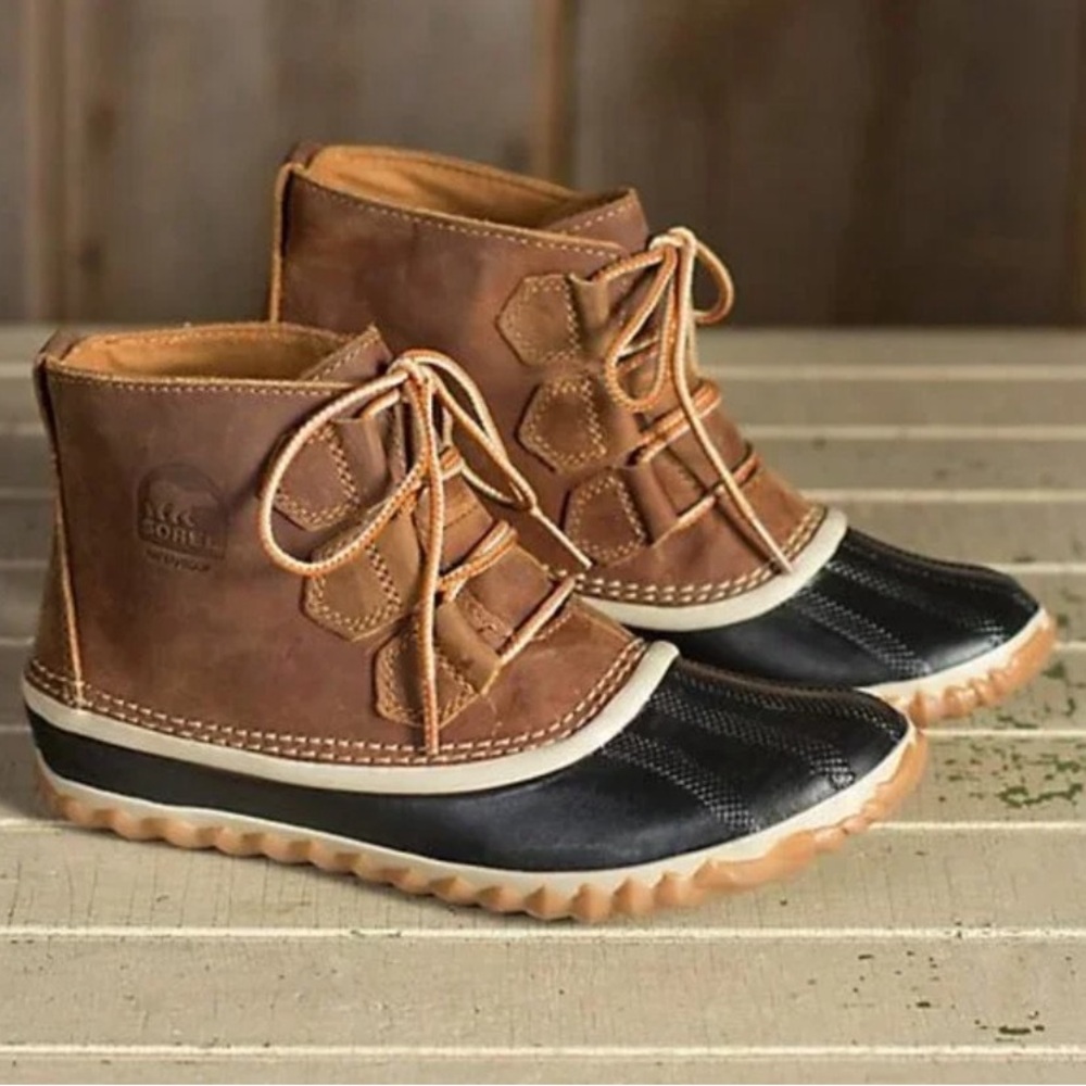 Sorel Leather Out N About Duck Boots Waterproof